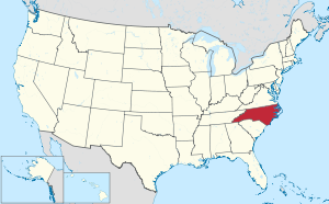 map of us showing north carolina
